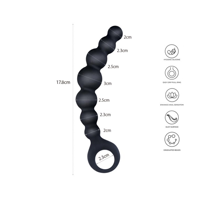 ARSE BEADS #2 BLACK SILICONE