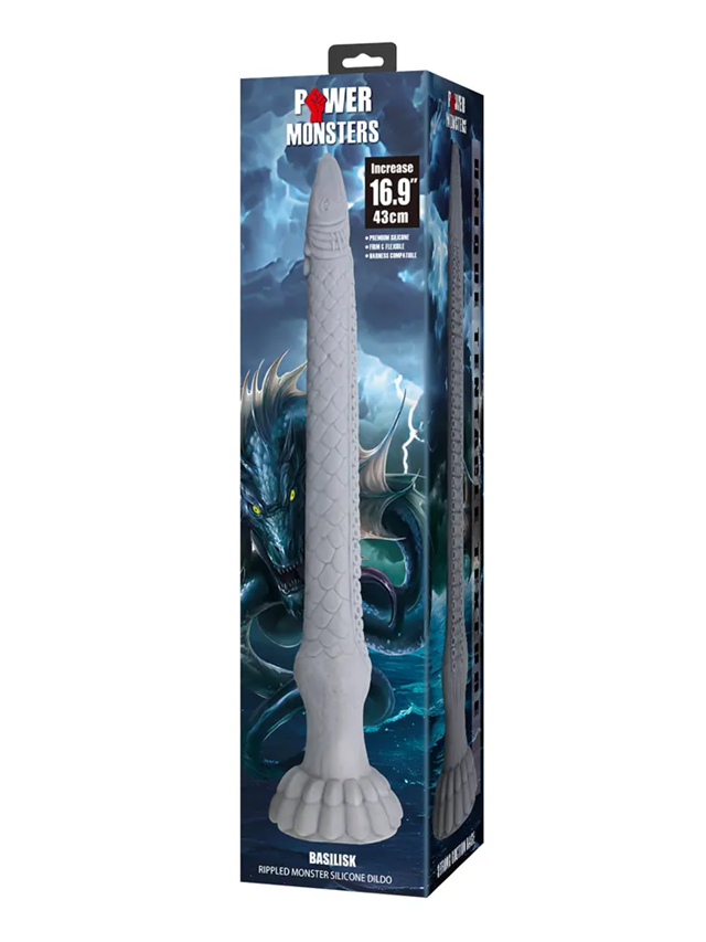Basilisk Rippled Monster Silicone Dildo 43 cm