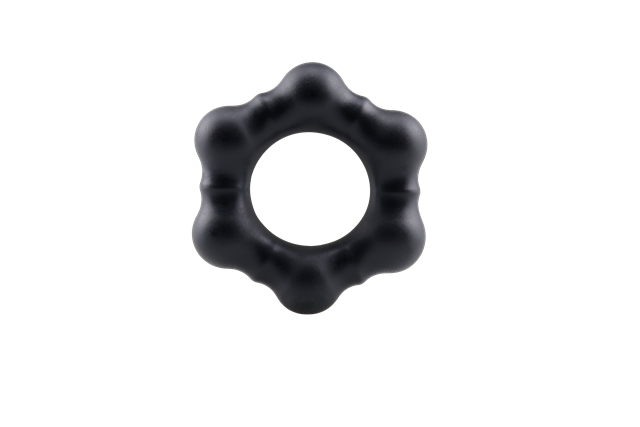 Beaded Silicone Cock Ring Black