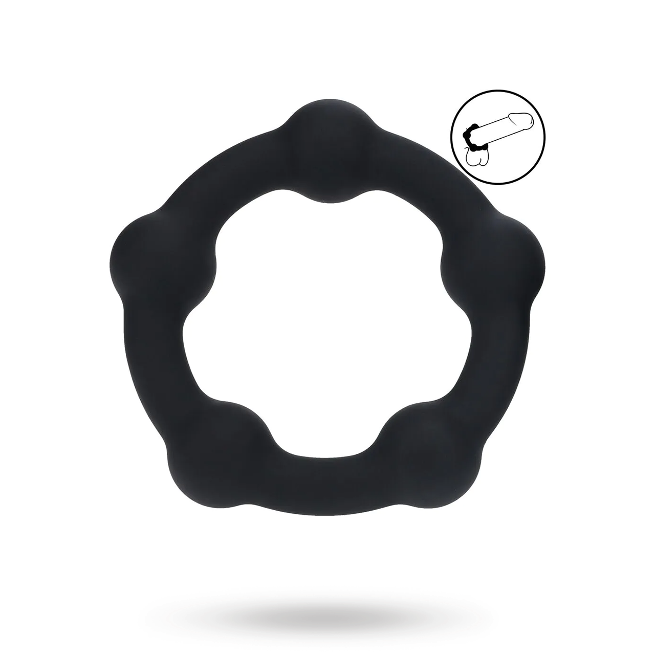 Beaded Silicone Cockring - L - 45mm - Black | SEXLEKSAKER - MEST FÖR HONOM - Penisringar | Intimast