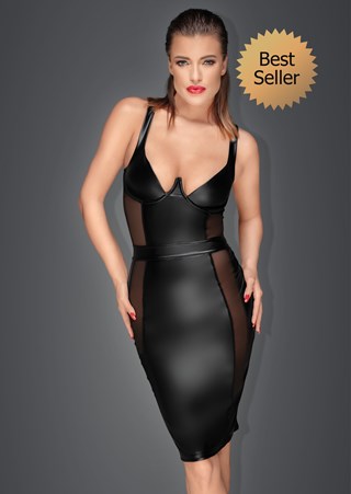 Noir Power Wetlook Pencil Dress