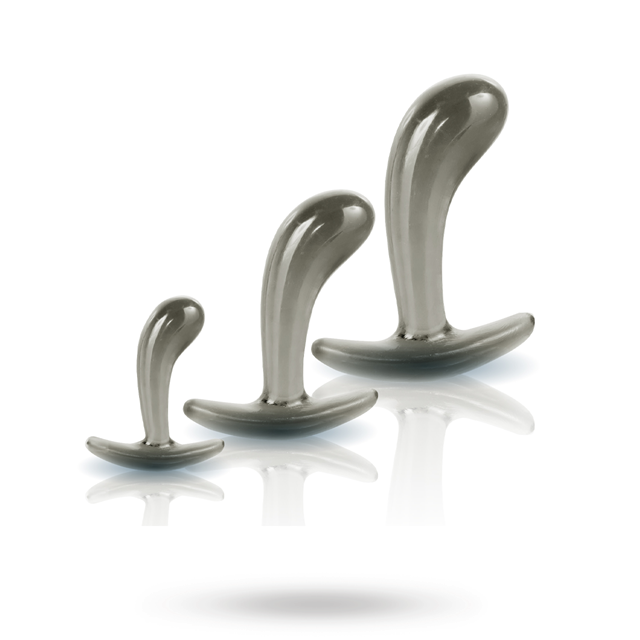 Black Axinite Anal Plug Set Smoke