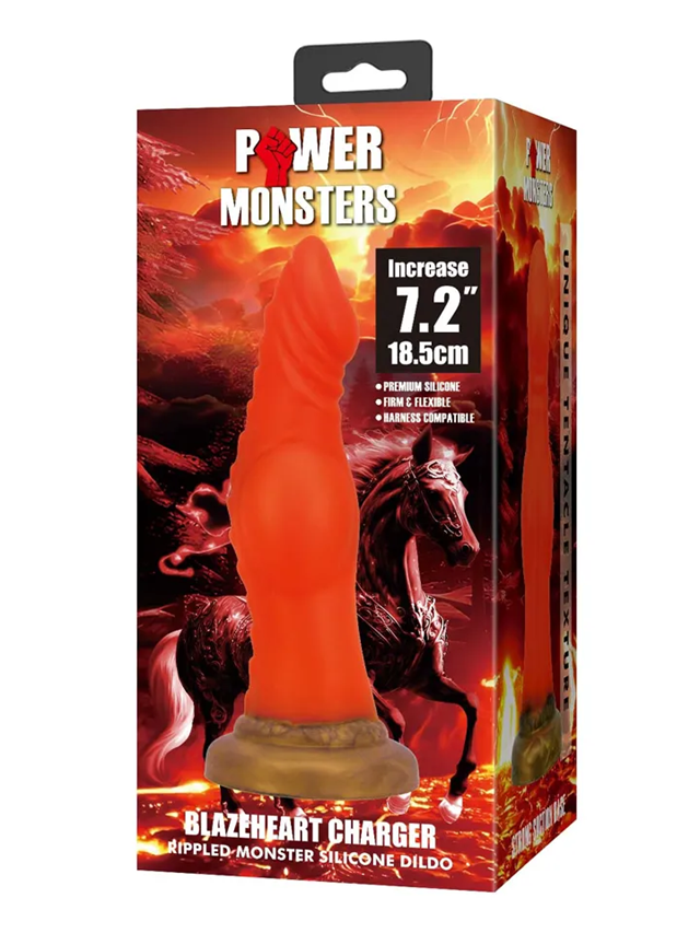 Blazeheart Charger Rippled Monster Silicone Dildo 18,5 cm
