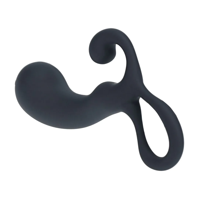 Bulb with Loop Silicone Prostate Massager - M - Black