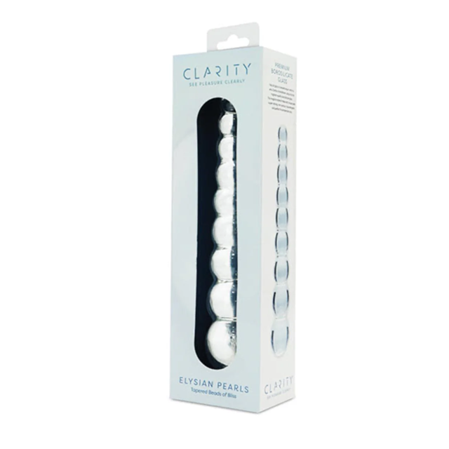 Clarity Elysian Pearls Glass Dildo
