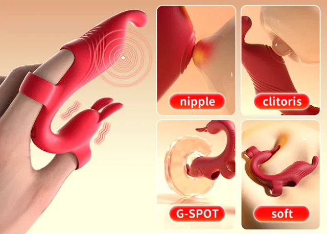 Clit & G-Spot Finger Vibrator Black