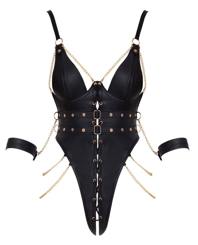 Crotchless Bondage Body Black