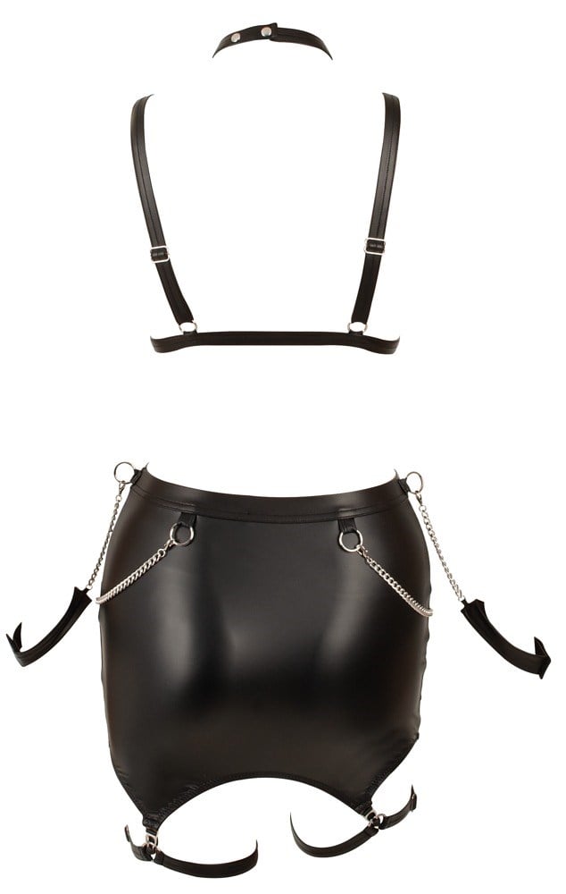 Strap Bra & Suspender Mini Skirt Set