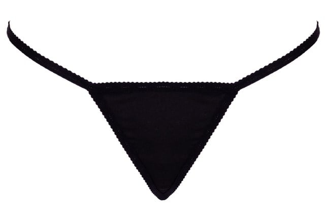 Black Thong With Rhinestones