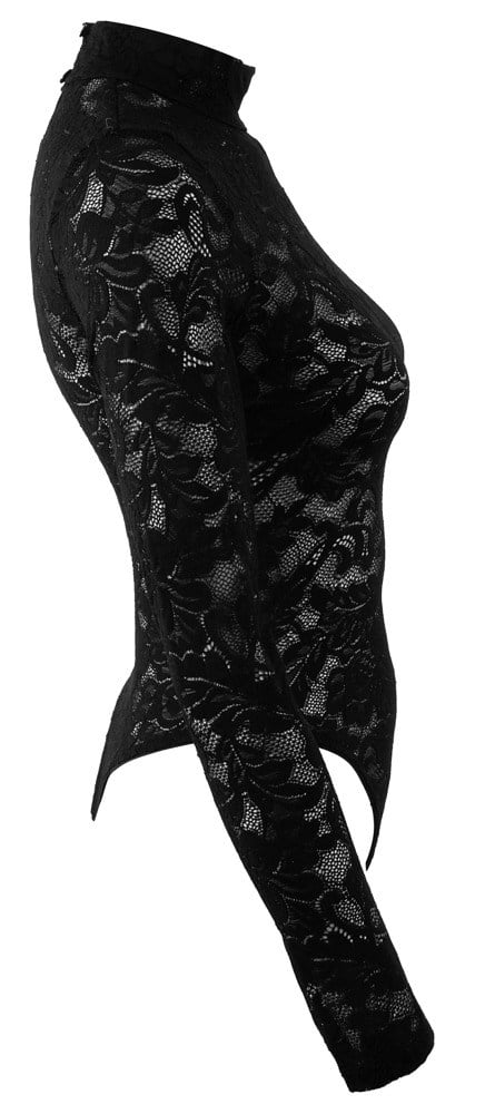 Lace Thong Body Black