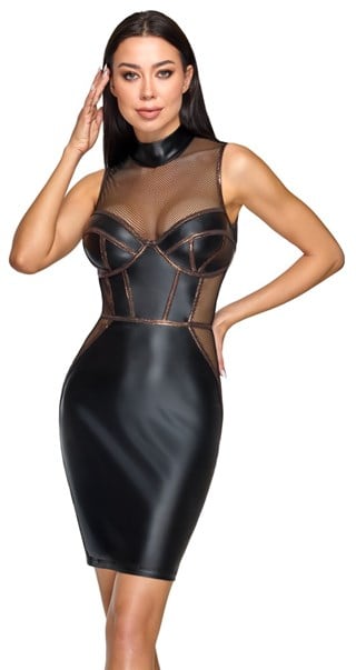 Sleeveless Dress Matte Look Net