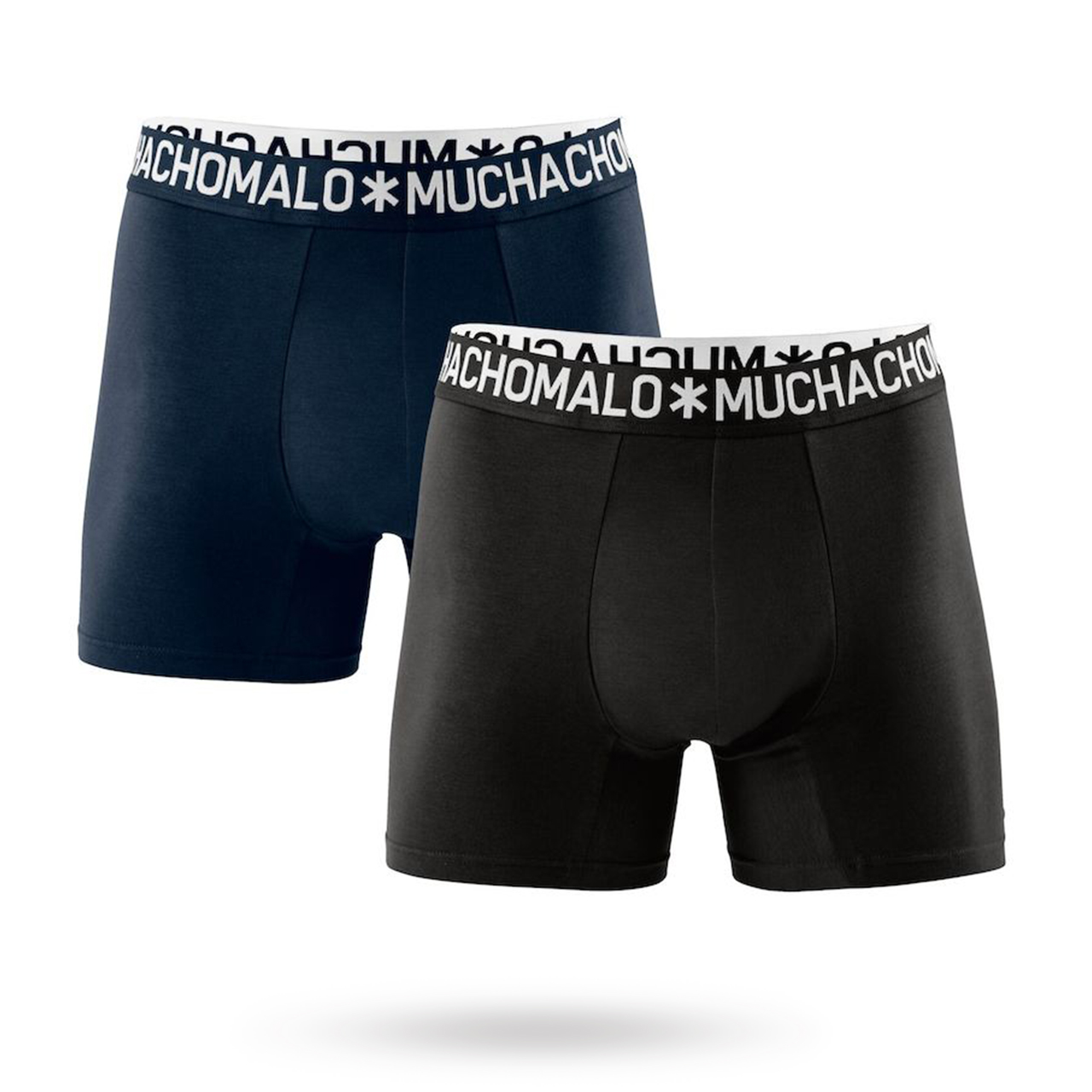 Cotton Solid Black/Navy - 2-pack Boxershorts