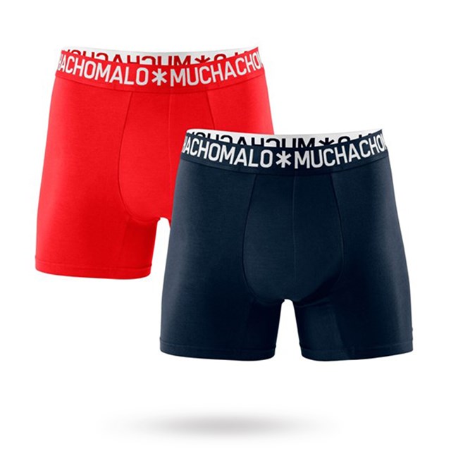 Cotton Solid Red/Navy - 2-pack Boxershorts