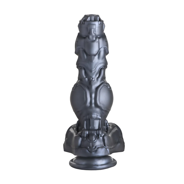 Cyborg Cock - Thrusting and Vibrating Silicone Dildo - Silver