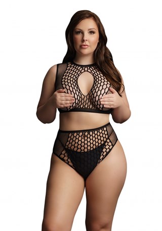 Duo Net Key-hole 2-delat Bh Set Plus Size