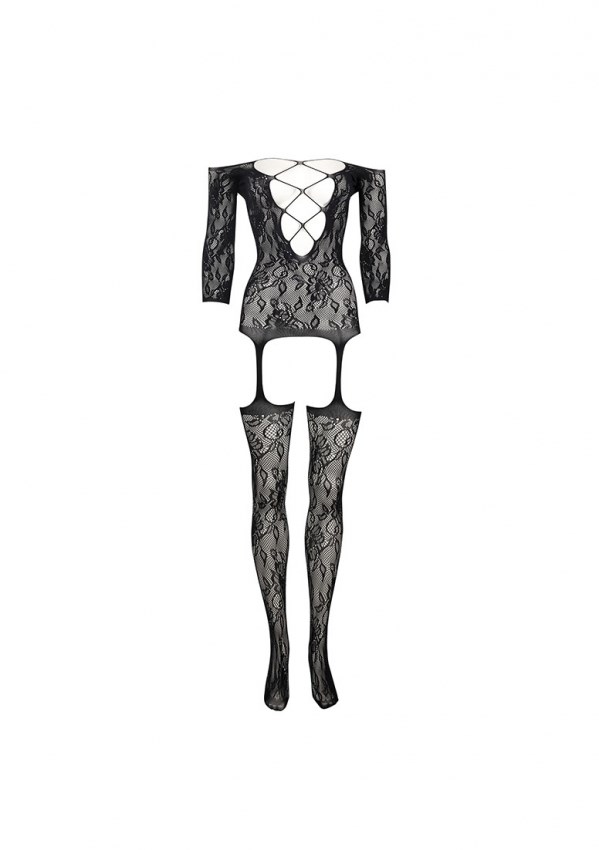 Svart Criss Cross Bodystocking