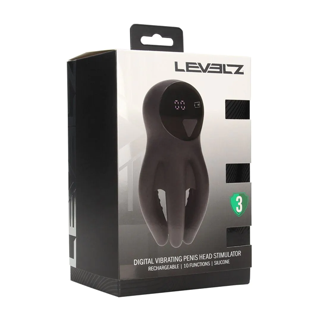 Digital Vibrating Penis Head Stimulator with Tentacles - Black