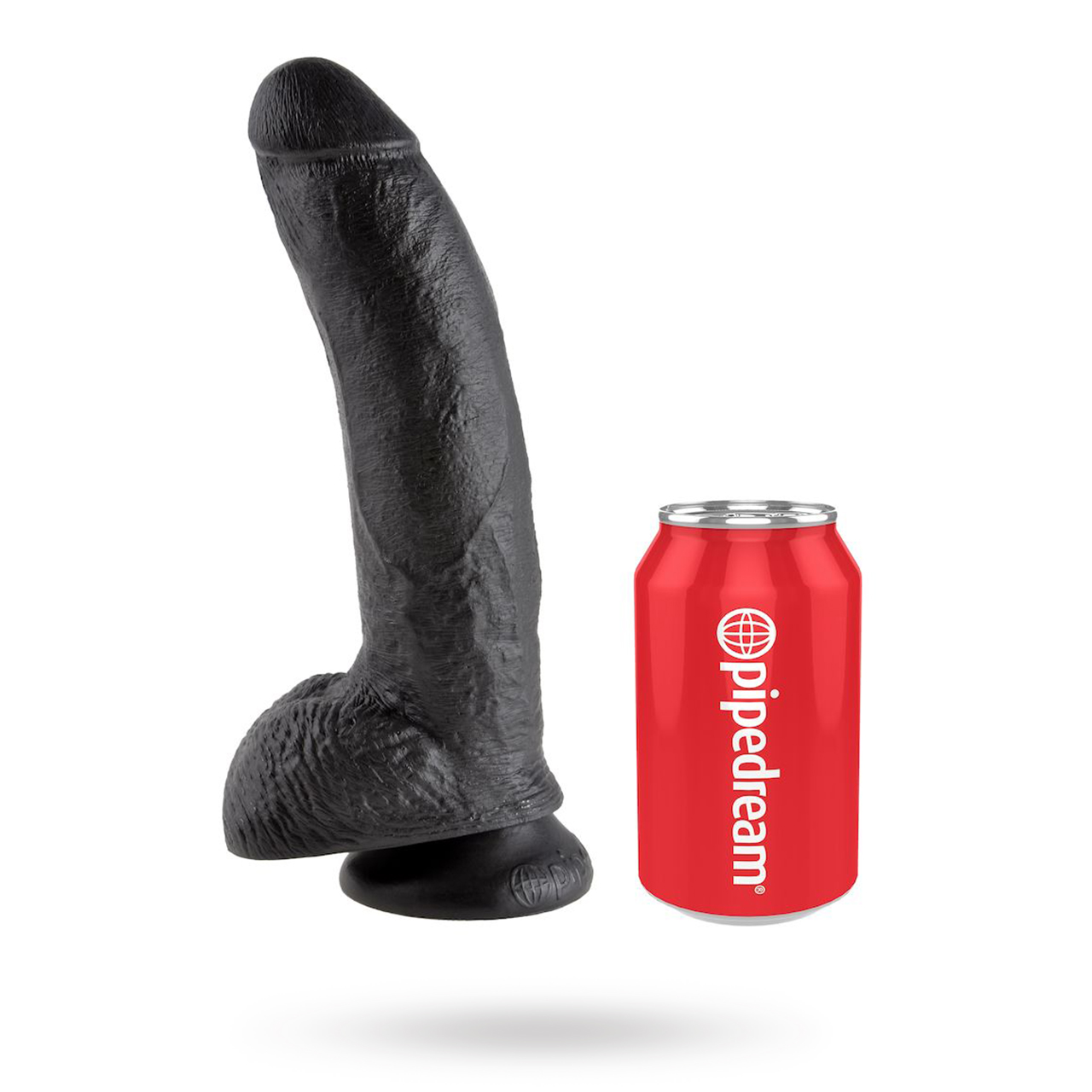 Dildo med Pung 26 cm - Svart