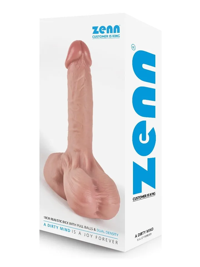 Dual Density Dildo With Balls 18 cm