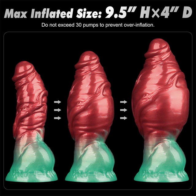 Dual Density Inflatable Dildo Red/Green 19 cm