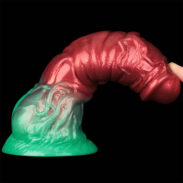 Dual Density Inflatable Dildo Red/Green 19 cm