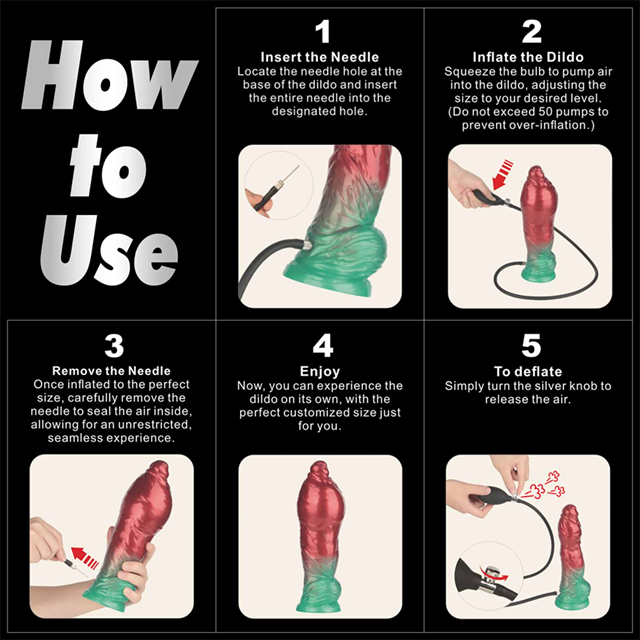 Dual Density Inflatable Dildo Red/Green 25 cm