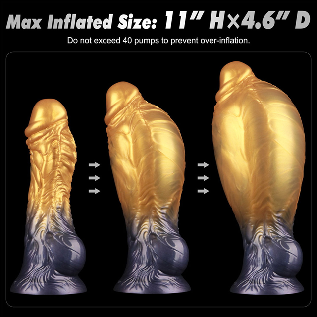 Dual Density Inflatable Dildo Yellow/Blue 21 cm