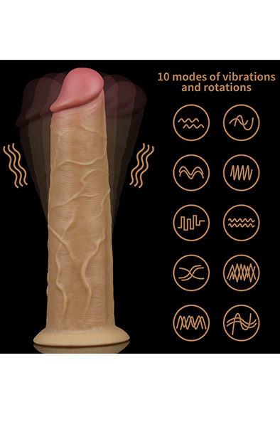 Dual-Layered Silicone Vibe With Rotation 20,5cm