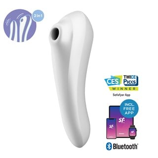 Dual Pleasure Air Pulse Vibrator - White