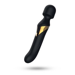 Vuxen Dual Orgasms 2-in-1 Massagestav & Dildo - Svart & Guld