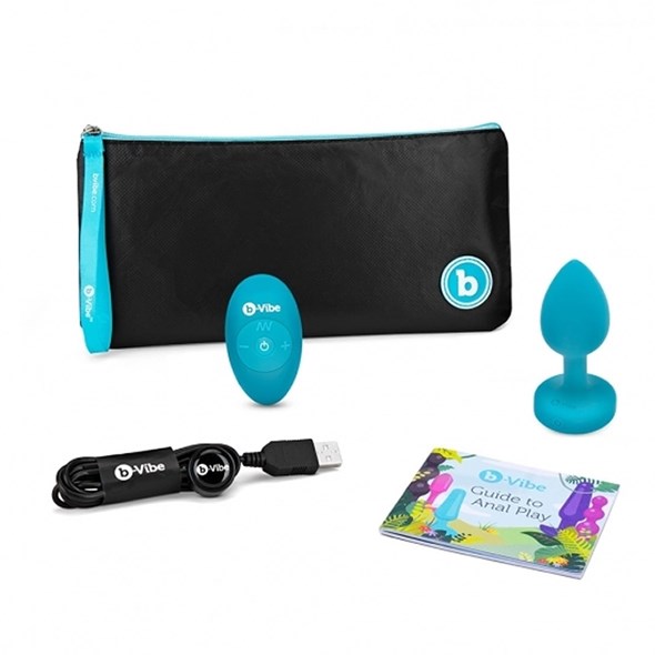 VIBRATING JEWEL PLUG S/M - TEAL