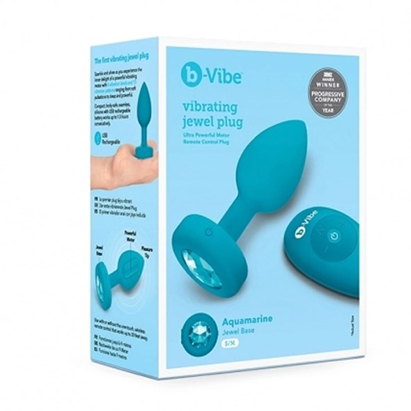 VIBRATING JEWEL PLUG S/M - TEAL