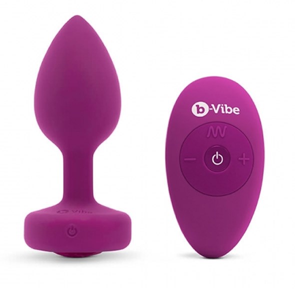 VIBRATING JEWEL PLUG S/M - PINK RUBY