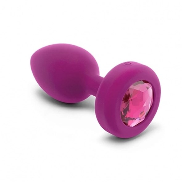 VIBRATING JEWEL PLUG S/M - PINK RUBY