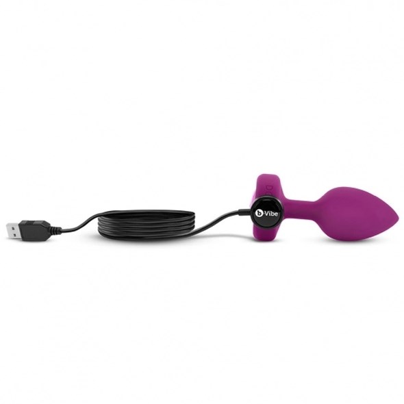 VIBRATING JEWEL PLUG S/M - PINK RUBY