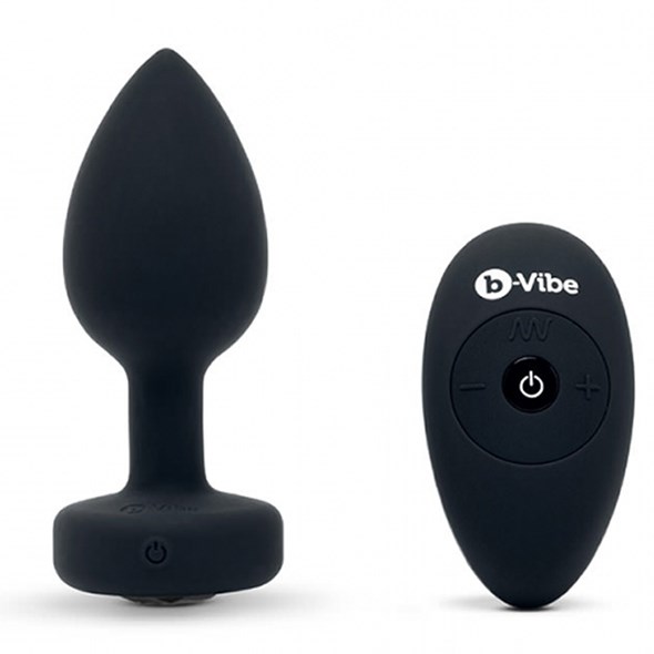 VIBRATING JEWEL PLUG M/L - BLACK