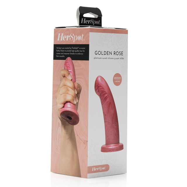 HERSPOT - GOLDEN ROSE MEDIUM DILDO