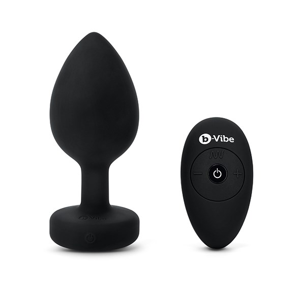 VIBRATING JEWEL PLUG XXL - SVART