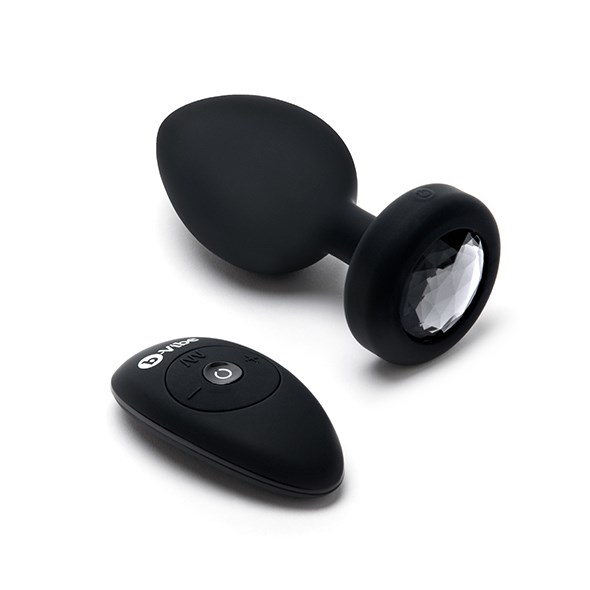 VIBRATING JEWEL PLUG XXL - SVART