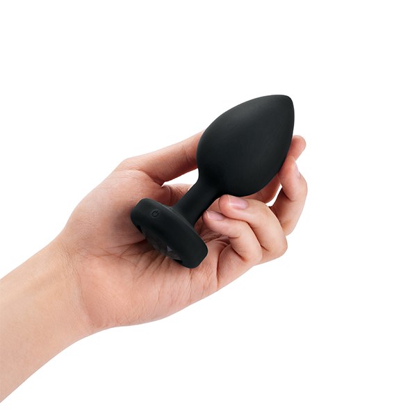 VIBRATING JEWEL PLUG XXL - SVART