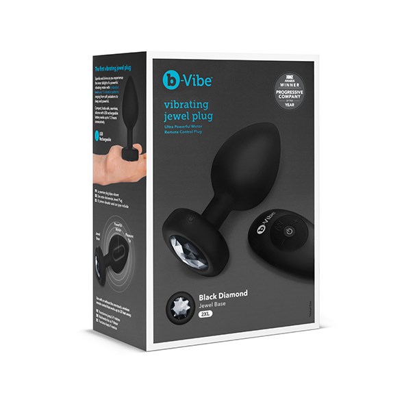 VIBRATING JEWEL PLUG XXL - SVART