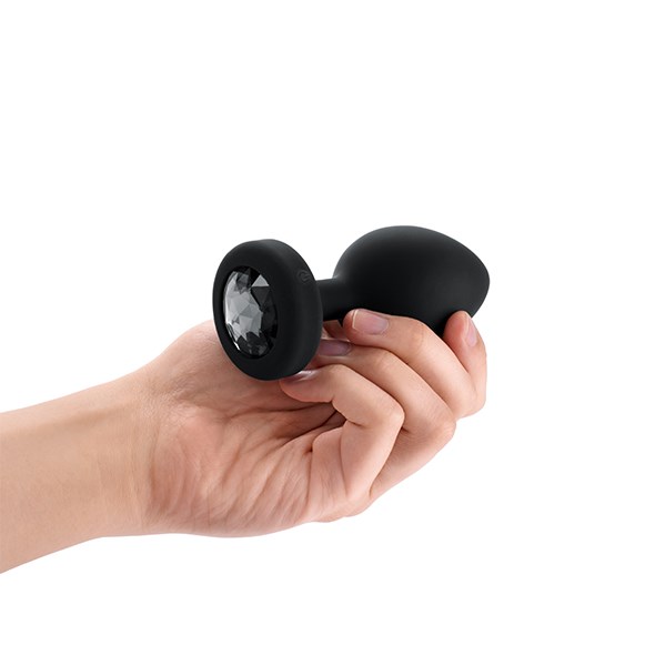 VIBRATING JEWEL PLUG XXL - SVART