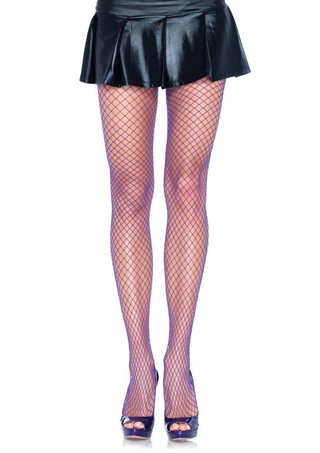 Elastane Industrial Fishnet Pantyhose Purple