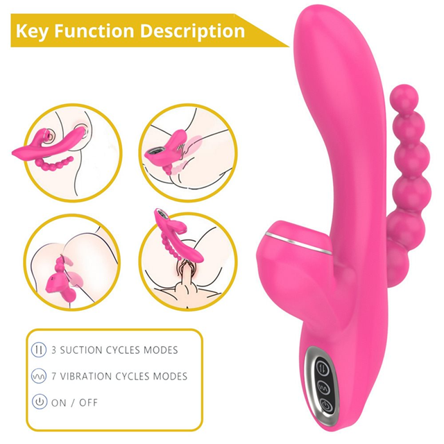 G-spot Vibrator With Sucking & Anal Beads