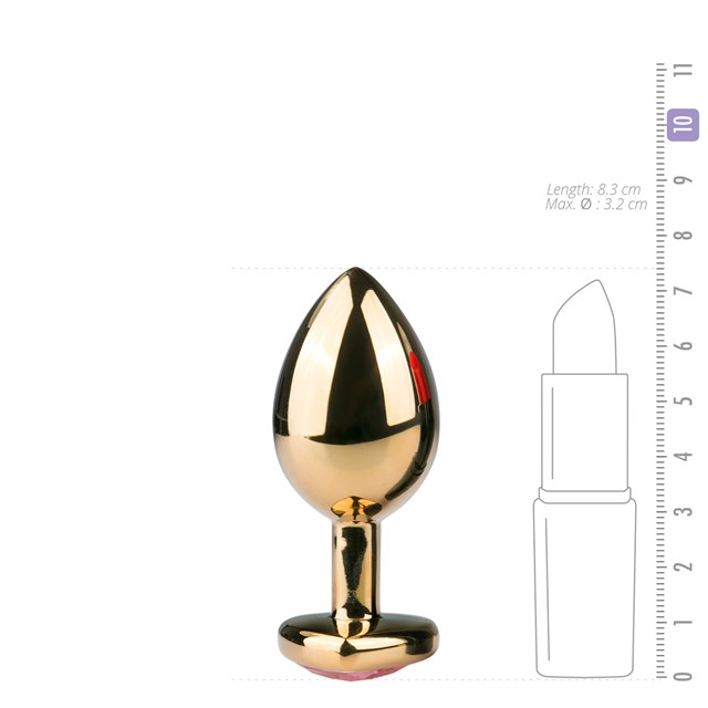 Heart Butt Plug No.7 -Gold/Pink