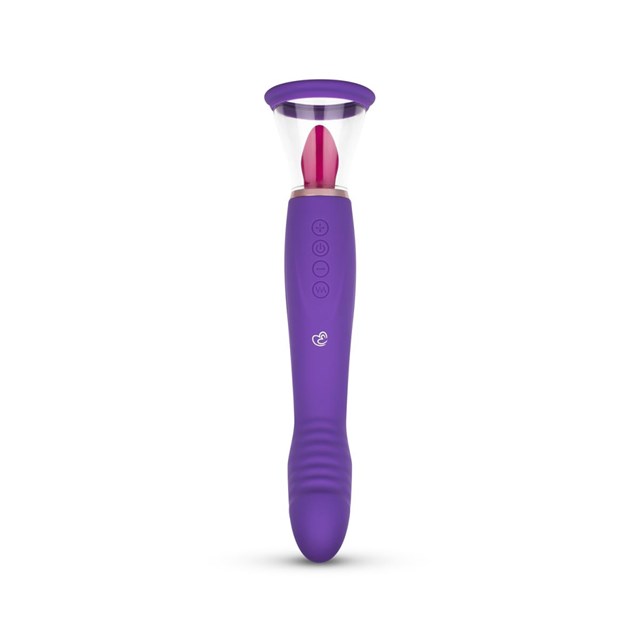 Pleasure Pump With G-Spot Vibrator - Purple