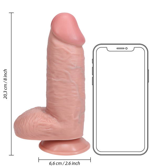 Extra Thick Straight with Balls 20,3 cm - Flesh
