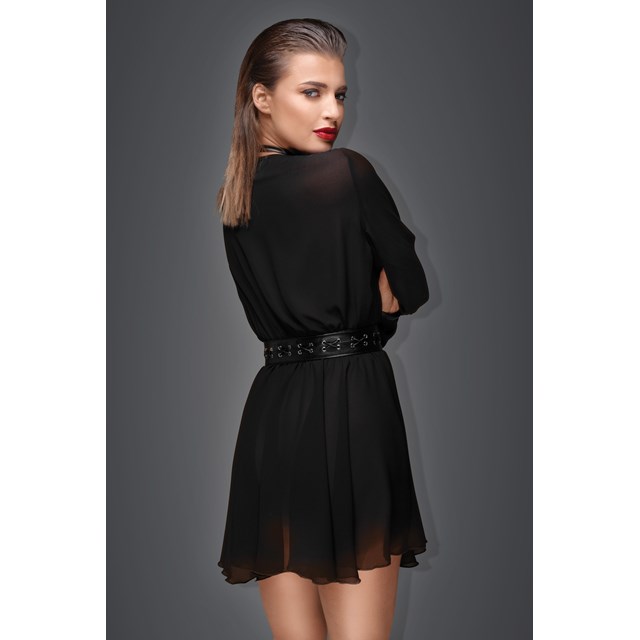 Noir Chiffon Mini Dress