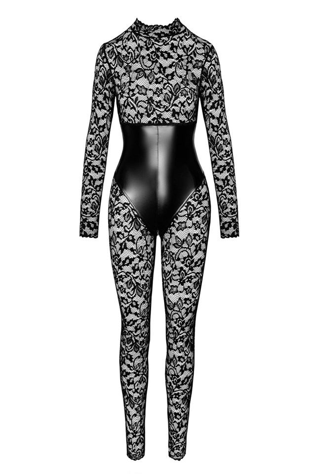 F299 Enigma catsuit i spets & wetlook