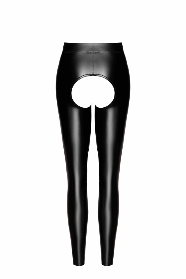 F304 Taboo wetlook leggings med öppen gren & bak